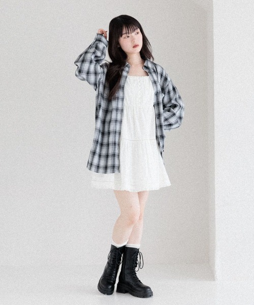 Heather（ヘザー） ワンピース レースフリルキャミミニワンピース