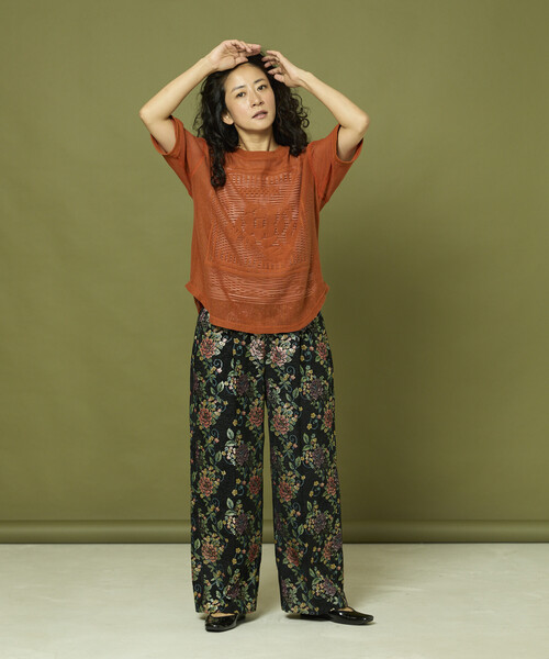Freada（フリーダ） パンツ 花ジャガードワイドパンツ レディース