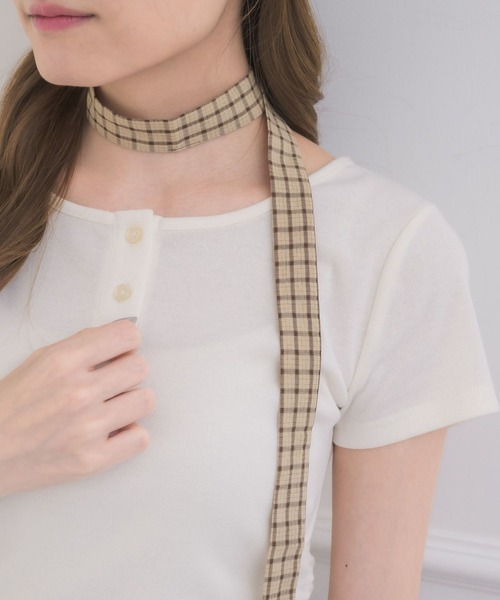 Emsexcite（エムズエキサイト） tシャツ チェック柄裾フリルCT
