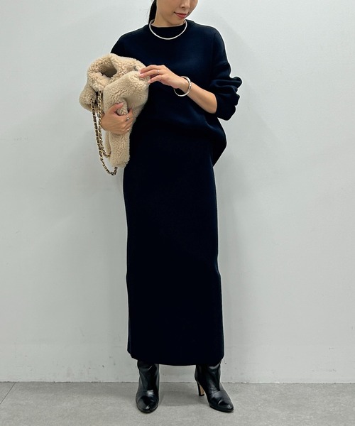 「LOUNGEDRESS」 長袖ニット FREE ネイビー レディース_画像2