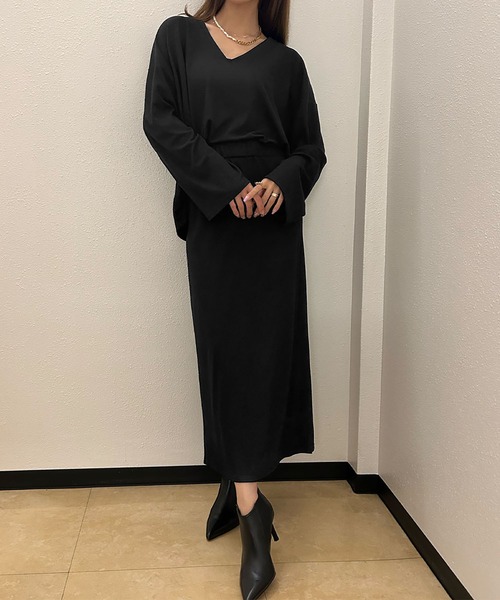 Ampirula セットアップ 「2025AW」セットアップ Vネック カットソー