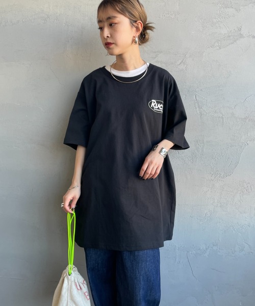 「RVCA」 半袖Tシャツ L ブラック レディース_画像5