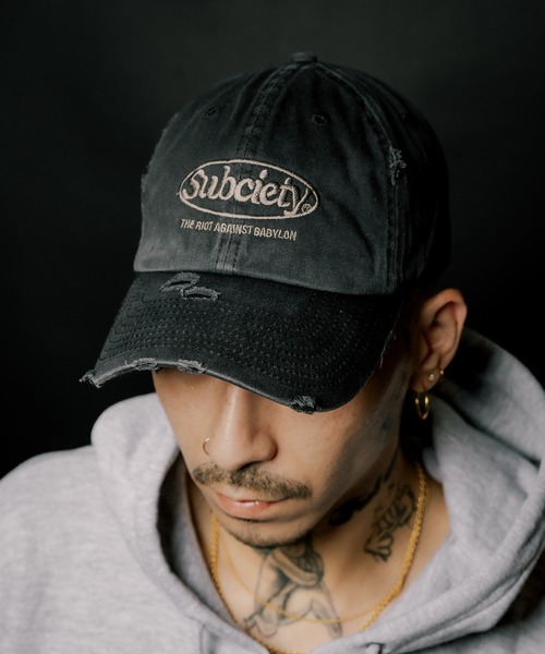 Subciety（サブサエティ） キャップ 帽子 Damaged low cap メンズ