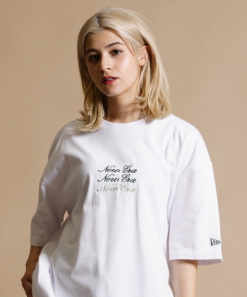 「NEW ERA」 半袖Tシャツ X-LARGE ブラック レディース_画像2