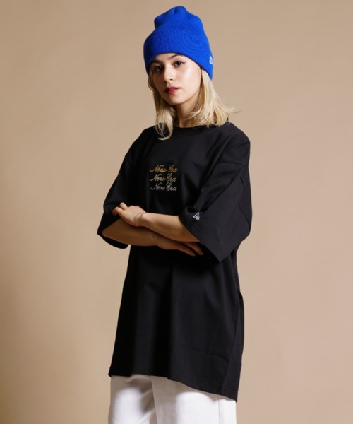 「NEW ERA」 半袖Tシャツ X-LARGE ブラック レディース_画像9