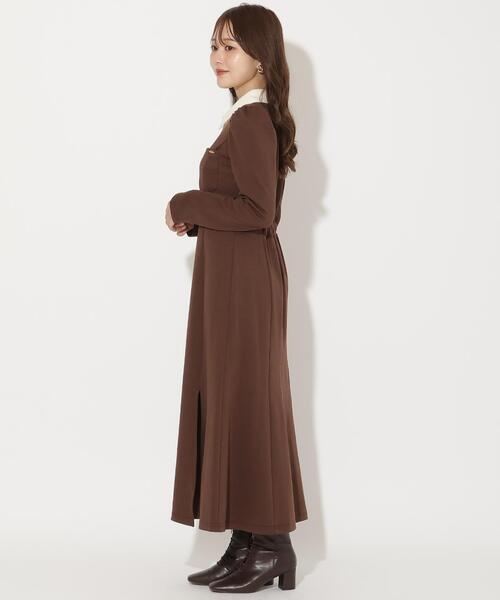 アンドクチュール コラボワンピース AND COUTURE（アンドクチュール） ワンピース 配色ポロ襟長袖