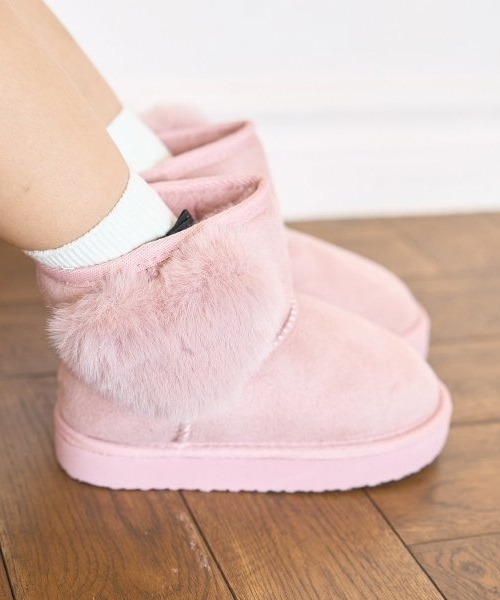 ブーツ ハート付きムートンブーツ「子供服」「キッズ」「女の子