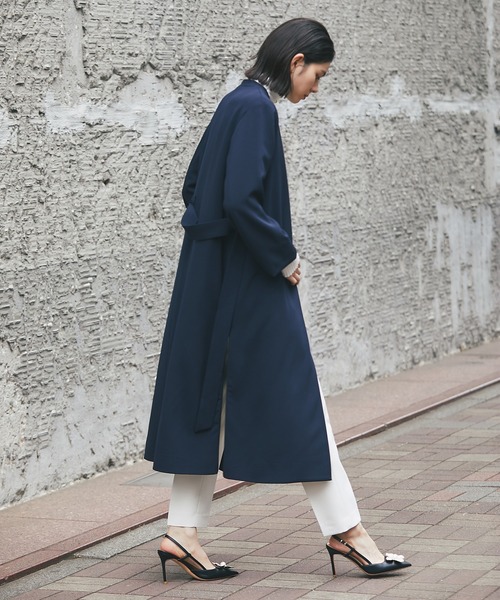 「SMILE ORCHID」 ノーカラーコート M ブラック レディース_画像2