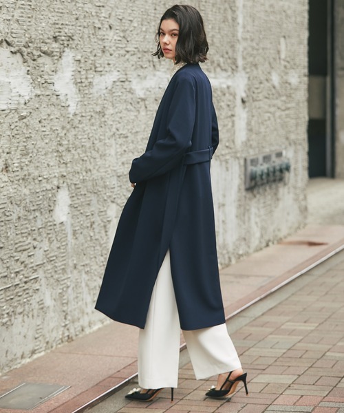 「SMILE ORCHID」 ノーカラーコート M ブラック レディース_画像6