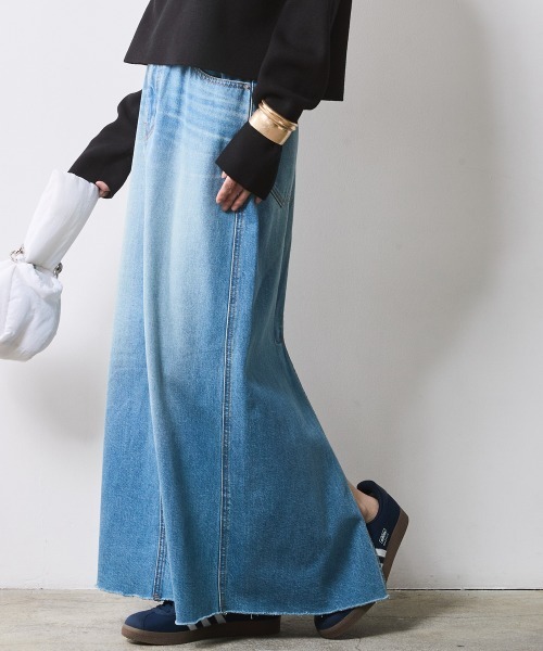 「CHIC STYLE」 デニムスカート M ライトブルー レディース_画像5