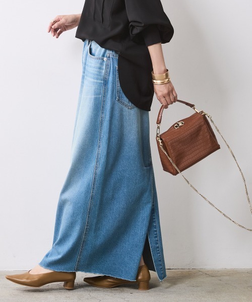 「CHIC STYLE」 デニムスカート M ライトブルー レディース_画像7