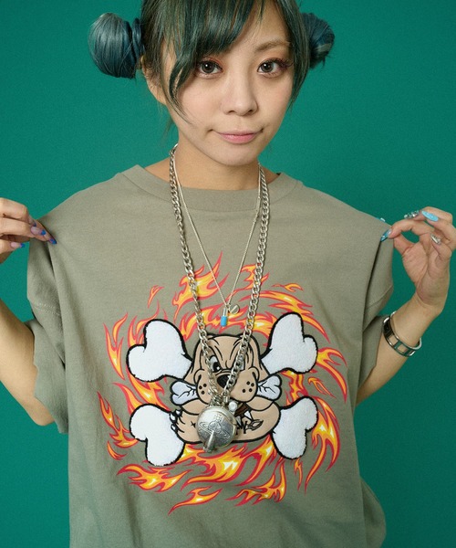 「GALFY」 半袖Tシャツ L グレイッシュベージュ メンズ_画像8