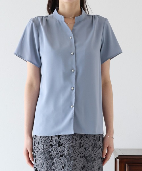 「BLUEEAST」 半袖ブラウス MEDIUM ホワイト レディース_画像6