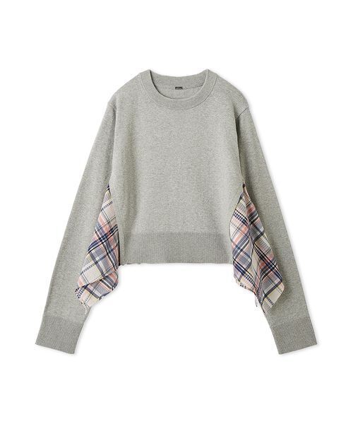 MILAOWEN ミラオーエン カシミヤコットンストライプドッキングニット Mila Owen（ミラオーウェン） ニット セーター カシミヤコットン