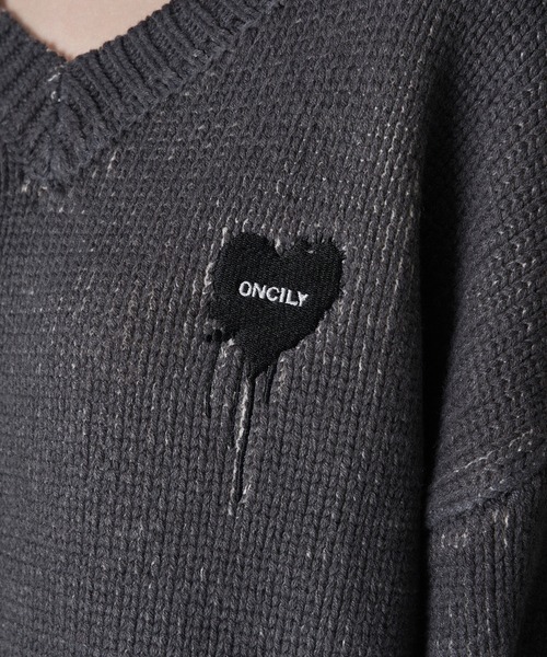 ONCILY（オンシェリー） セーター ニット VINTAGE LIKE DAMAGE V-NECK