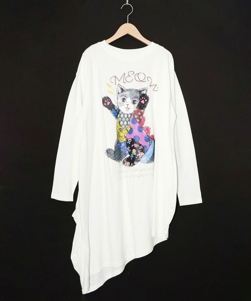 ScoLar（スカラー） ワンピース ネコ怪獣アシメワンピース : ZOZOTOWN