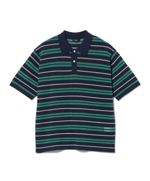 BEAMS（ビームス） ポロシャツ 半袖 12 Gauge Border Polo Shirt