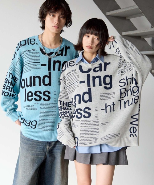 PBLIM ニット セーター 「UNISEX」マガジンジャガードニット