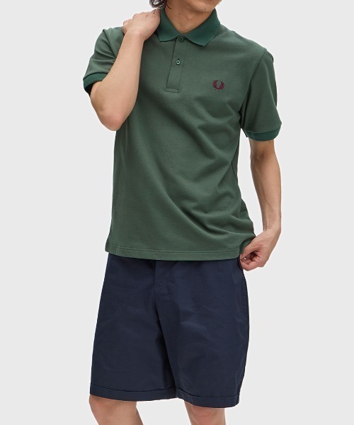FRED PERRY ショートパンツ S8508 カーキ M 水陸両用 FRED PERRY（フレッドペリー） パンツ Twill Shorts／ツイルショート
