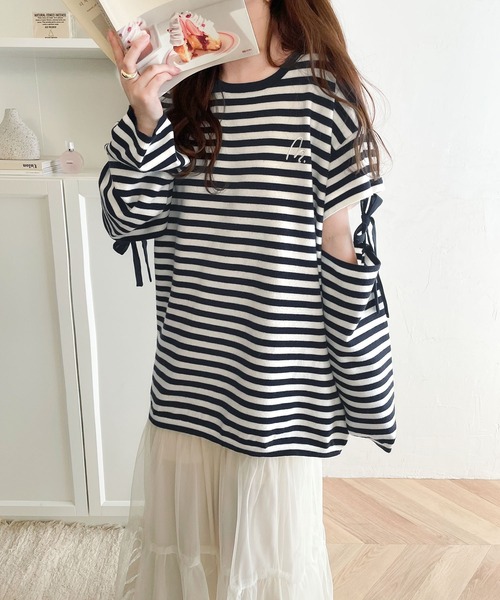 「mily bilet」 長袖ニット X-LARGE ネイビー レディース_画像3