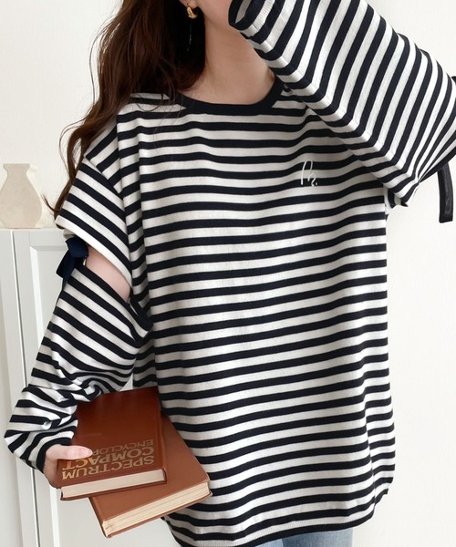 「mily bilet」 長袖ニット X-LARGE ネイビー レディース_画像4