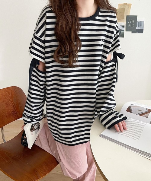 「mily bilet」 長袖ニット X-LARGE ネイビー レディース_画像6