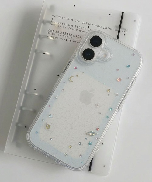 スマホケース 「 ammy. / エイミードット 」 ユニバース ラメ クリア
