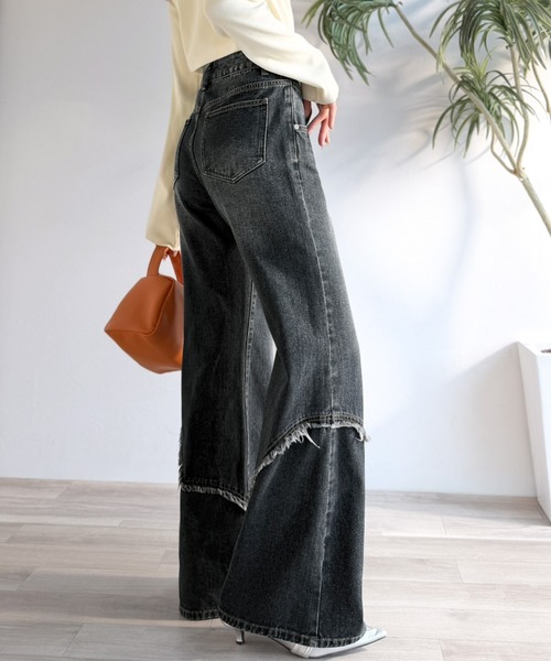 「mily bilet」 ブーツカットデニムパンツ LARGE ブラック レディース_画像5