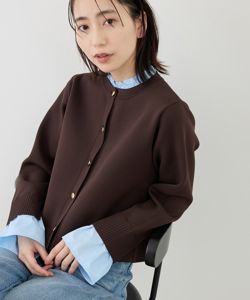ROPÉ PICNIC ニットカーディガン フリルレイヤードシャツ ロペピクニック ROPE' PICNIC フリルレイヤードシャツ （サックス（48