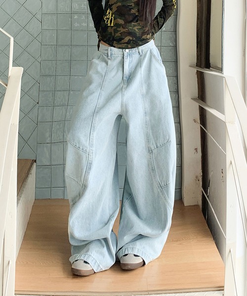 ワイドパンツ ジーンズ デニム デニムパンツ バギー ルーズデニム