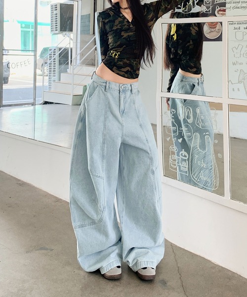  originals レディース ジーンズ ルーズ デニム パンツ ワイドパンツ ジーンズ デニム デニムパンツ バギー ルーズデニム