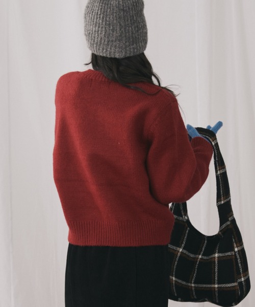 「MERLOT」 長袖ニット FREE ネイビー レディース_画像2