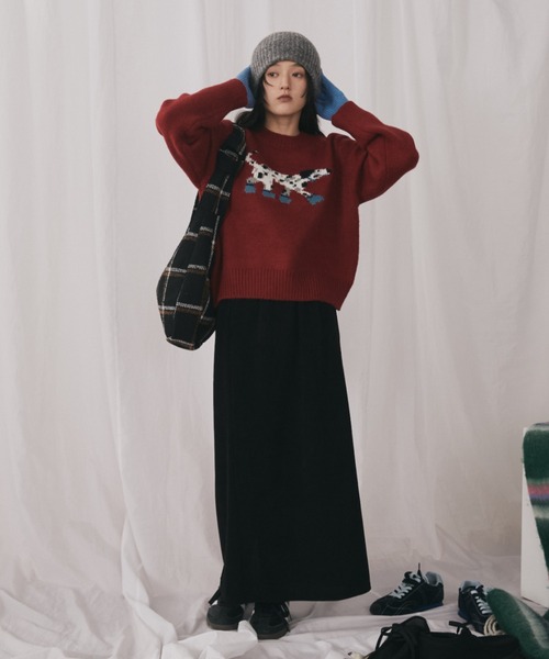 「MERLOT」 長袖ニット FREE ネイビー レディース_画像3