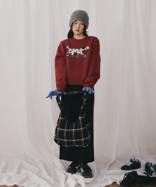 「MERLOT」 長袖ニット FREE ネイビー レディース_画像5