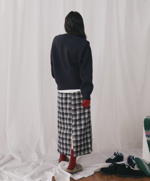 「MERLOT」 長袖ニット FREE ネイビー レディース_画像9