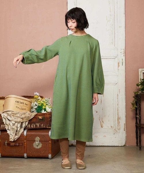 ワンピース Encrucijada チェックジャカードワンピースの画像