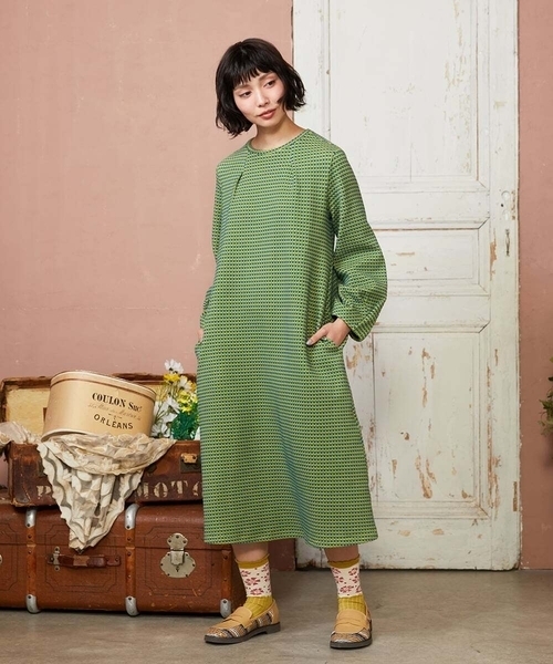 ワンピース Encrucijada チェックジャカードワンピースの画像