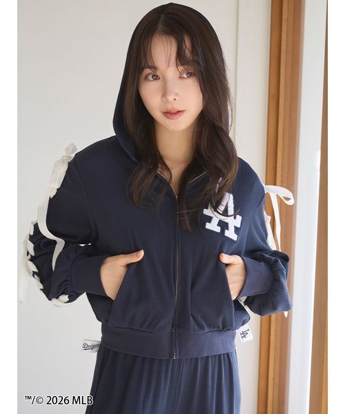 SNIDEL  【MLB】カットフーディー　NVY SNIDEL HOME パジャマ ルームウェア 「MLB」カットフーディー