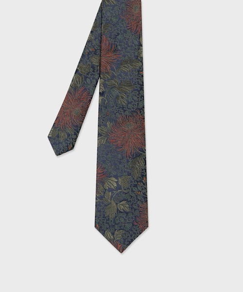 【未使用に近い】ポールスミス　ネクタイ　光沢　ジャガード　ボタニカル　花柄 Paul Smith（ポール・スミス） ネクタイ ボタニカル ジャカード タイ