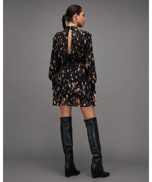 「ALLSAINTS」 長袖ワンピース 6 ブラック レディースの画像