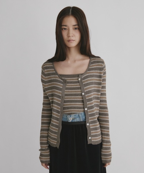 「duei」 ニットアンサンブル FREE ブラウン レディース_画像9