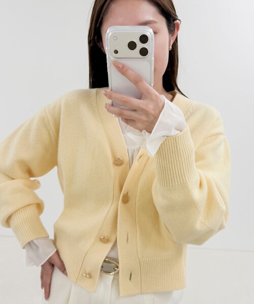「NOLLEY'S」 ニットカーディガン 38 オフホワイト レディース_画像3