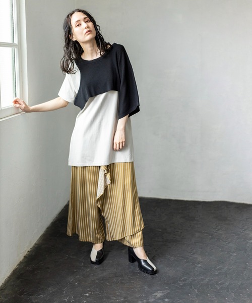 「OSMOSIS」 「loaf」半袖Tシャツ ONE SIZE ライトグリーン レディース_画像2