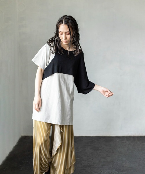 「OSMOSIS」 「loaf」半袖Tシャツ ONE SIZE ライトグリーン レディース_画像5