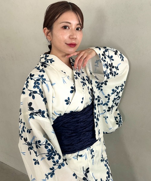 浴衣 浴衣2点セット(浴衣/帯)選べる6柄♪1枚仕立てで着付け楽々 1人で