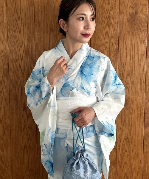 浴衣 浴衣2点セット(浴衣/帯)選べる6柄♪1枚仕立てで着付け楽々 1人で