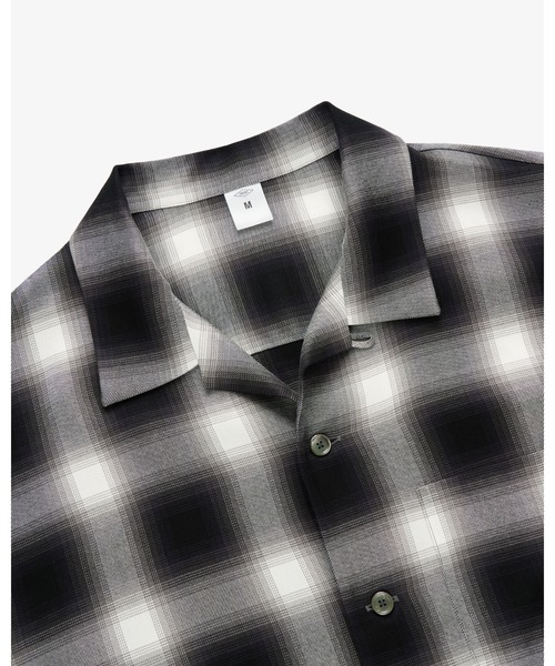 FRONT 11201 シャツ Open Collar Shirt/ Ombre Check Rayon Gabardine