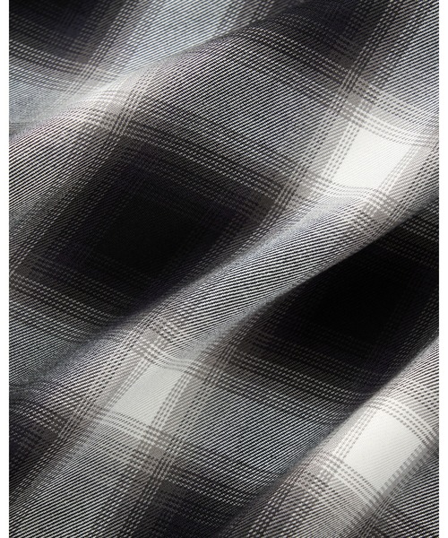 FRONT 11201 シャツ Open Collar Shirt/ Ombre Check Rayon Gabardine