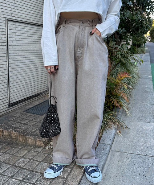 「DOUBLE NAME」 デニムパンツ FREE グレー レディース_画像9