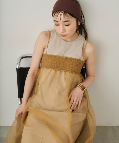「room153」 「3.401department」キャミソールワンピース FREE イエロー レディース_画像5